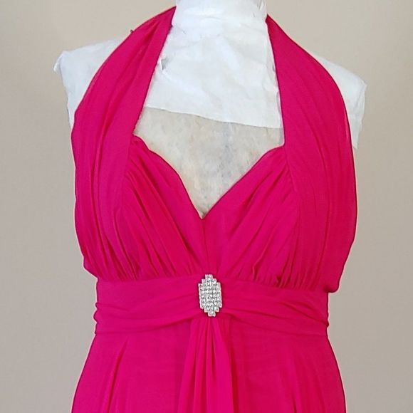 (27) NWOT Wow A-Line Plus Size Long Gown Style #2431 in Lipstick Color - Picture 4 of 4